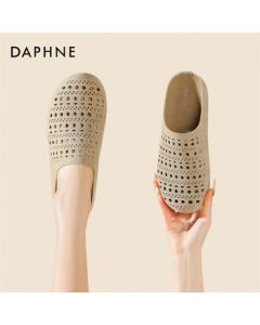 Daphne Hollow-Out Breathable Retro Birkenstock Women's New Slip-On Round-Toe Sandals 4025101419 Beige 37