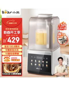 Bear Blender for Home Use, Detachable and Soak-Wash Blender, 1.5L Household Soy Milk Maker with Easy-Clean Holographic Screen, Low-Noise All-in-One for 2-5 People, Model PBJ-G12F8