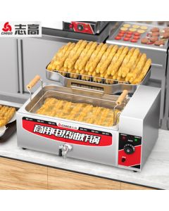 CHIGO Electric Deep Fryer Commercial Timer Snack Fryer Oil Fryer Machine Doughnut Fryer French Fries Machine Household Electric Deep Fryer Deep Frying Machine Skewer Fryer ZG-BK-21 (with Oil Return Tray)