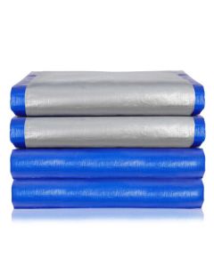 Yuanxing Blue Silver Cloth Tent Tarp, Sunshade Cloth, Plastic Sheet, Rainproof Tarp, Waterproof Canvas, Dustproof Decor Blue Striped Tarpaulin, 8m Width x 10m Length