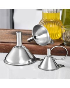 Pabei Stainless Steel Funnel Set Mini Funnel for Oil and Wine/Sold in Sets of 5