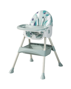 Zhibei Foldable Portable Baby High Chair with Sit-to-Recline Function, Infant Dining Seat, Children's Dining Chair 803-C Cloud Green