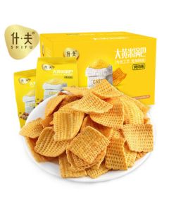 Shifu Glutinous Millet Rice Crackers with BBQ Flavor 208g (5 Packs) – Kids Snacks, Small Packets, Office Snacks