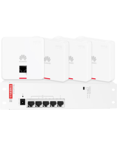 Huawei Whole-House WiFi6 Set: 1 Ceiling-Mounted Panel AP362E + 2 Dual-Port 86 Panel AP162E + POE Switch, Home Wireless Router with One-Drag-Three Wired Networking
