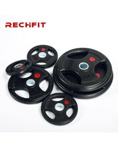 RECHFIT Rubber-Coated Weight Plates Set with 5CM Large Hole for Strength Training – 155KG Combo