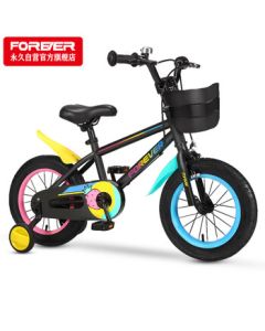 FOREVER Kids Bicycle for Boys and Girls, Children's Bike with Training Wheels, Balance Bike, 16-inch Dream Black