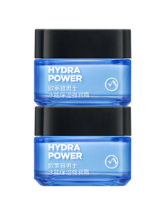 L'Oreal Men's Hydra Energetic Moisturizer 50ml*2 Set - Hydrating, Moisturizing, Firming Hyaluronic Acid Face Cream Skincare Gift for Boyfriend