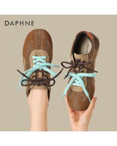 Daphne Women's Casual Shoes Retro Double Lace-Up German Training Sneakers Versatile Sports Shoes 4024404437 Yellow 39