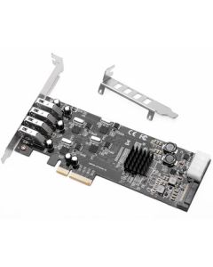 MOGE PCIe x4 to 4-Port USB 3.0 Quad Independent Channel USB 3.2 Gen2 Expansion Card for Industrial Camera 20Gbps High-Speed Transmission MC2025