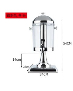 Junlun Single-Head 8L Hotel Juice Dispenser PC Beverage Bucket Stainless Steel Double-Head Commercial Coffee Milk Tea Thermos Cold Drink Machine Restaurant Juice Machine