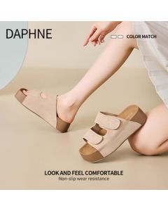 DAPHNE Platform Comfortable Soft-Sole Hollow-Out Breathable Sandals for Women, Summer 2025 New Chinese Style Hook-and-Loop Casual