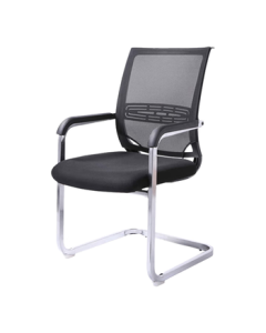 Lanran Office Chair L-Series Black, Conference Chair with Fixed Backrest and Mesh Fabric, Computer Chair for Home and Office
