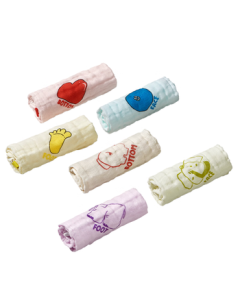 babycare Baby Drool Bibs Face Towel Gauze Square Towels Ultra Soft 6-Pack 4-Layer Sissley Baby + Lyle the Little Elephant