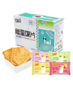 Miduoqi Baked Wheat Crackers Mixed Flavor 1000g - Snack, Breakfast Biscuit, Hunger Relief Wafer, Steamed Bun Slices Whole Box