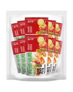 Yunshanban Konjac and Preserved Vegetable 20g*10 Packs Spicy Flavor Instant Konjac Snacks with Preserved Vegetable for Office and Leisure