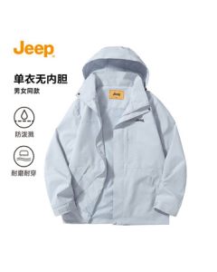 JEEP Men's冲锋夹克 Jacket 2025 Spring & Summer Unisex Loose Casual Top - Moonlight Blue 3XL