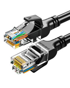 Shengwei CAT6 Ethernet Cable Gigabit High-Speed Broadband Cable, 8-Core Twisted Pair Network Patch Cord for Engineering Surveillance, Computer Router, Home Use (2m, Black) LC-1202G