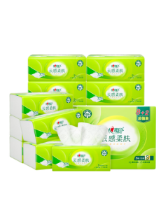 Heartfly Facial Tissue, Cloud-Touch Soft Skin, 3-Ply 90 Sheets * 10 Packs, True S-Size, Gentle & Non-Irritating, Tissue with Handle