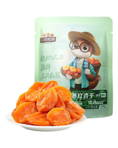 Three Squirrels Steamed Red Apricot 106g/Bag - Preserved Fruit Snack for Office Leisure