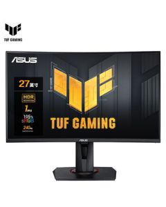 ASUS TUF 27-inch 1500R Curvature Wide Color Gamut 240Hz HDR Technology 1ms Response FreeSync Premium Adjustable Stand Gaming Curved Monitor VG27VQM