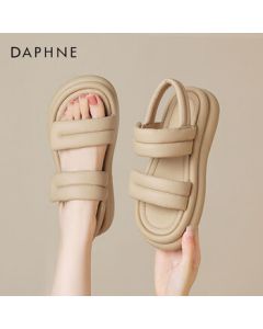 Daphne Women's Sandals Thick Platform Strappy Sporty Fashion Sneakers 4023303229 Beige Size 40