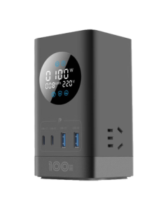 BULL Smart Digital Display GaN 100W Fast Charging Power Strip / Anti-Surge Desktop Power Strip with 3C Certification, Suitable for iPhone 17, Vertical USB Ports, Master Switch, 2C2A+3 Outlets