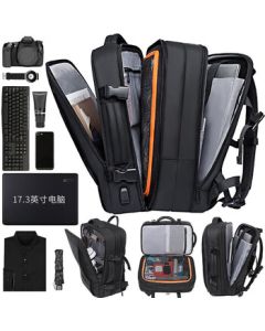 Bange Men's Expandable Large Capacity Business Commuter Backpack, Travel Backpack, School Bag, Gift, Laptop Backpack, Black, Large