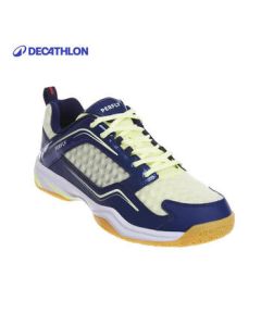 DECATHLON Badminton Shoes for Men, Anti-Slip & Shock-Absorbing, Fluorescent Green, Size 44-45, 12296