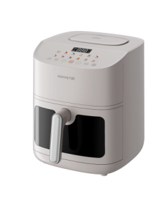 Joyoung Dual-Airflow Crispy Tender Air Fryer with No-Flip Design, 6L Large Capacity Multi-Function Oven with Steam, Roast, and Fry Features, Metal Interior, Electronic Touch Control, and Large Viewing Window KL55-V611