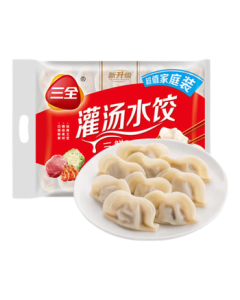 Sanquan Soup-Filled Three-Delicacy Dumplings 1kg (Approx. 54 Pieces) – Steamed or Pan-Fried Dumplings, Breakfast Food, Fresh Convenience Food, Frozen Dumplings