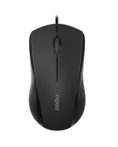 Rapoo N1200 Wired Mouse, Office Mouse, Silent Mouse, Symmetrical Mouse, Laptop Mouse, Computer Mouse, Black