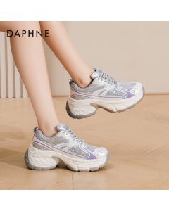 Daphne Platform Chunky Sneakers for Women, Autumn Breathable Sports Shoes, Trendy Versatile Casual Shoes, Purple, Size 40