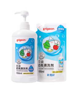 Pigeon (Pigeon) Tableware Detergent for Cleaning Pacifiers, Fruits, Vegetables, Cups, Utensils, and Toys Set 600ml + 700ml PL156