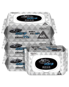 Nepia Kitchen Wet Wipes, 40 Sheets * 4 Packs, Grease-Removing Lazy Cleaning Cloth, 99% Bacteria Removal, Instant Cleaning with Lid Dispenser