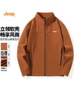 JEEP冲锋外套2025秋季新款防风立领软壳男士休闲户外登山夹克  
JEEP Men's Windproof Stand-Up Collar Softshell Jacket - 2025 Autumn New Arrival for Casual Outdoor Hiking