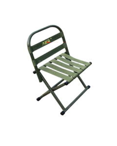 Dazhuma Small Backrest Folding Stool Iron Camping Chair Outdoor Stool Round Tube Military Green - Strap Embroidery
