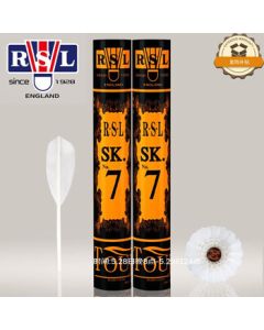 RSL Shuttlecocks Duck Feather Badminton Balls, 12pcs/Tube, Durable and Stable Flight for Competition and Training, SK. No.7, 1 Tube