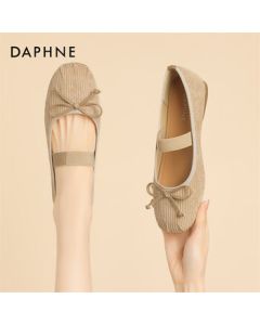 Daphne Mary Jane Women's Flats Summer New Ballet Shoes Single Shoes 4024101059 Beige 39