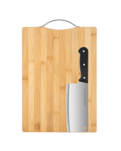 Maxcook Cutting Board and Knife Set - Bamboo Cutting Board with Slicing Knife and Fruit Knife 2-Piece Set MCD4475