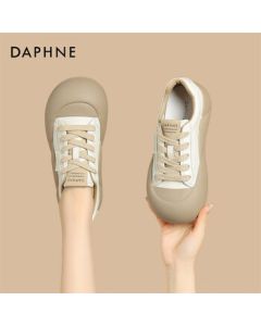 Daphne Women's White Sneakers New Spring Thick-Soled Platform Bread Shoes Soft-Soled Casual Shoes 4024101223 Beige 37