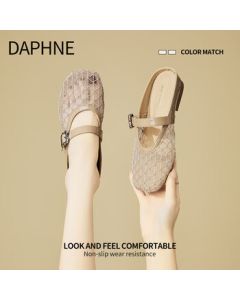 DAPHNE Women's Closed-Toe Mule Sandals 2025 New Summer Breathable Mesh Slip-On Casual Lazy Loafers