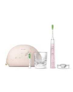 Philips (PHILIPS) Electric Toothbrush for Couples - Adult Sonic Vibration Whitening Smart APP Diamond Clean with 3-Day 5x Stain Removal HX9911/86 Sakura Pink