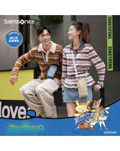 Samsonite Crossbody Bag Zootopia Backpack Disney Collaboration Phone Bag Travel Bag Portable Coin Pouch Brown