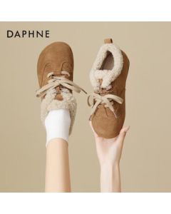 Daphne Women's Snow Boots Fuzzy Lined Loafers 2025 New Retro Casual Birkenstock Shoes Camel 37