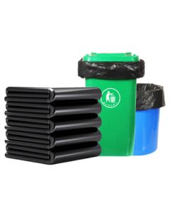 Jingti Flat Open Black Trash Bags Large Size Thickened Plastic Bags Disposable New Material Width 100cm x Length 120cm x Thickness 2.6 Silk (100 Pieces)