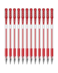 Deli 6600ES Red 0.5mm Bullet Tip Gel Pen - 12-Pack Student & Office Writing Pens, Practical Water-Based Sign Pens