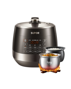 SUPOR 0-Coating Precision Steel Ball Pot Electric Pressure Cooker 5L Dual Pot Automatic Smart Scheduling Touch Control SY-50YC5011Q Rice Cooker & Pressure Cooker for 4-6 People