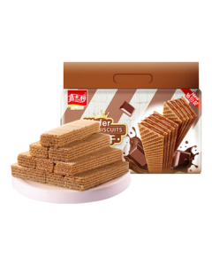 Jiusili Wafer Sandwich Biscuits Chocolate Flavor 389g+65g/Bag - Snack for Leisure, Office Breakfast, or Afternoon Tea