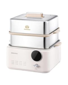 DAEWOO Electric Steamer DYZL-12L35 Tassel White Multi-Function Electric Hot Pot and Steamer with Large Capacity Steam Pot