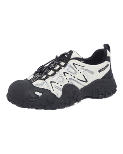 CAMEL Women's Ugly-Cute Hiking Shoes Fashion Color-Blocking Outdoor Casual Shoes L24S076620 Beige/Silver/Black Size 37